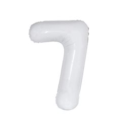 בלון ספרה 7 לבן 40"