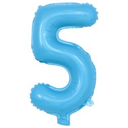 בלון ספרה 5 תכלת בייבי 40"